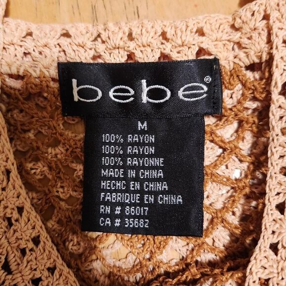 Vintage Y2k Bebe brown knit tiered see through boho festival tank top - Picture 4 of 4